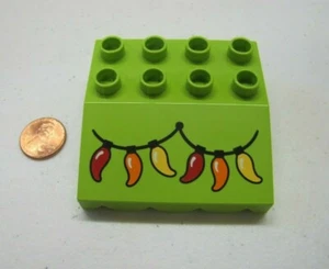 Vintage Lego Duplo CHILI PEPPER CHRISTMAS LIGHTS ROOF AWNING Overhang House  - Picture 1 of 3