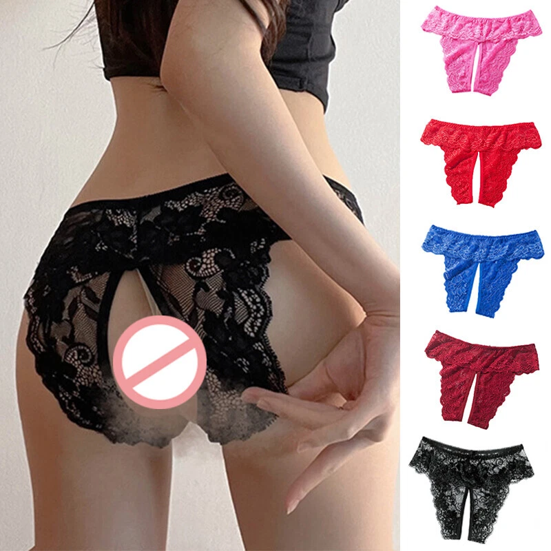 Damen Panty Slip Spitze Schritt offen String Dessous Reizwäsche Tanga Unterhosen - Bild 1 von 4