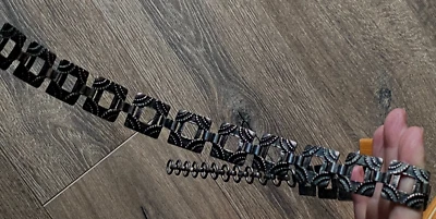 Cinturón con solapa de metal de panel cuadrado vintage - Cinturón estilo aleta Foto 1 de 4