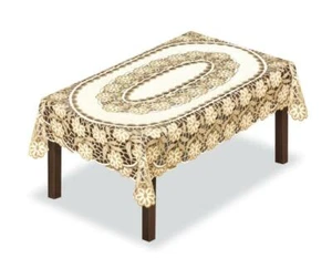 Rectangular or Oval lace natural/beige Tablecloth NEW 51" x 71" (130x180cm) - Picture 1 of 3
