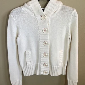 TAKEOUT JUNIOR HOODED SWEATER CREAM WITH LIGHT PINK TRIM SIZE LARGE NEW - Picture 1 of 3