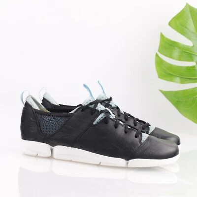 Zapatilla deportiva Clarks Tri Active para mujer talla 9 de cuero negro con cordones informal cómoda Foto 1 de 4