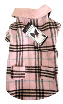 ZACK & ZOEY ELEMENTS CUDDLE PLAID DOG COAT JACKET PINK SIZE XL - Image 1 of 2