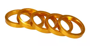 Bicycle BMX or MTB headset spacers for 1" threadless (SET of 5) 5mm - GOLD - Picture 1 of 2