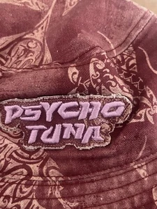 MENS Bucket BEACH Hat Sting Ray Maroon PSYCHO TUNA ONE SIZE - Picture 1 of 4