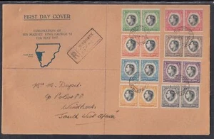 SW Africa Scott 125-32 FDC - 1937 Coronation Issue T3b - Imagen 1 de 1