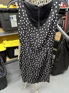 Dolce & Gabbana Black Sleeveless Dress with White Dots Size 40 - Picture 1 of 7