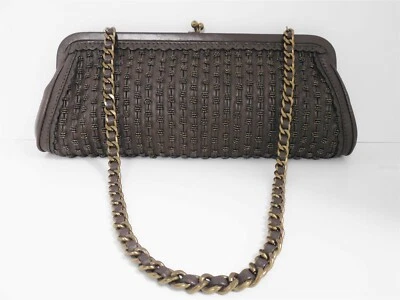 Bolso de hombro Isabella Fiore mediano de cuero marrón con cuentas Foto 1 de 4