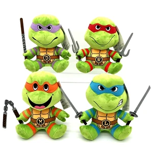 TMNT KidRobot Teenage Mutant Ninja Turtles Phunny 8” Plushes - Complete Set of 4 - Picture 1 of 11