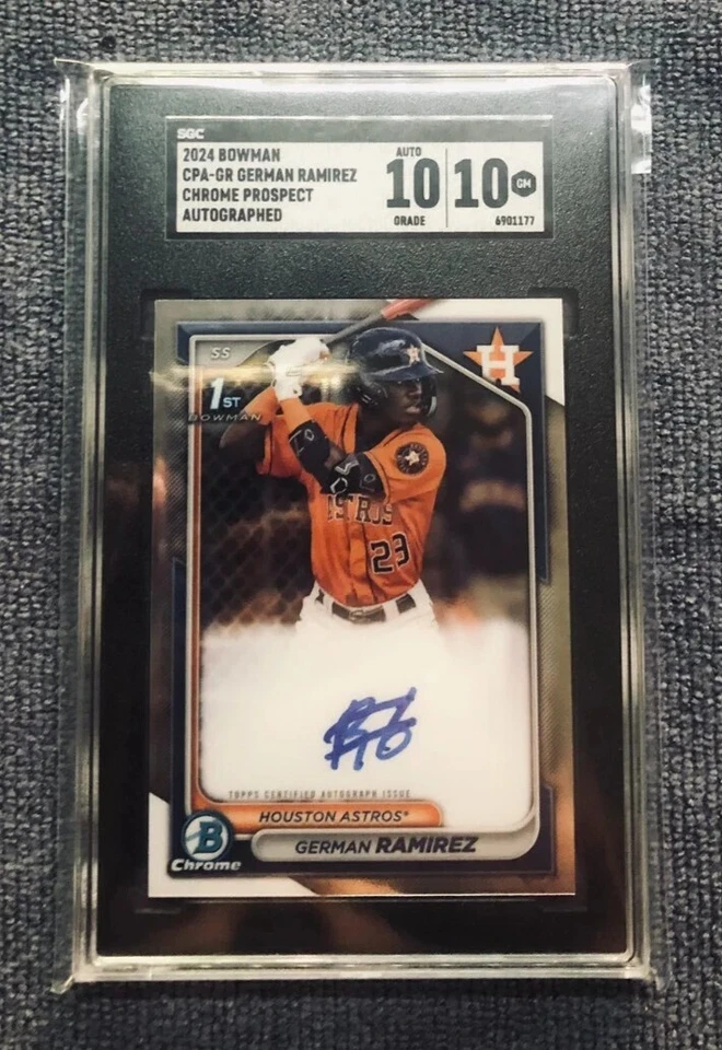 2024 Bowman Chrome Prospect German Ramirez SGC 10 GEM MINT Autographed Auto 10 - Image 1 of 1