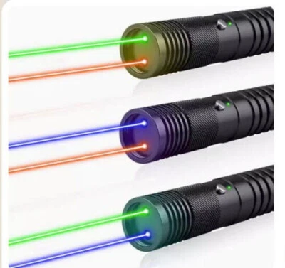 1mw Blue &Green&Red Two Colors Long Distance Laser Pointer Visible  Lights BLACK - image 1 of 4