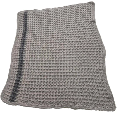 Crochet Small Blanket Acrylic Yarn Basket wave pattern Heavy - Image 1 of 4