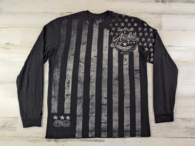 Archaic X Affliction 衬衫男式特大号保暖垃圾黑桃头骨翅膀 69 — 第 1/4 张图片