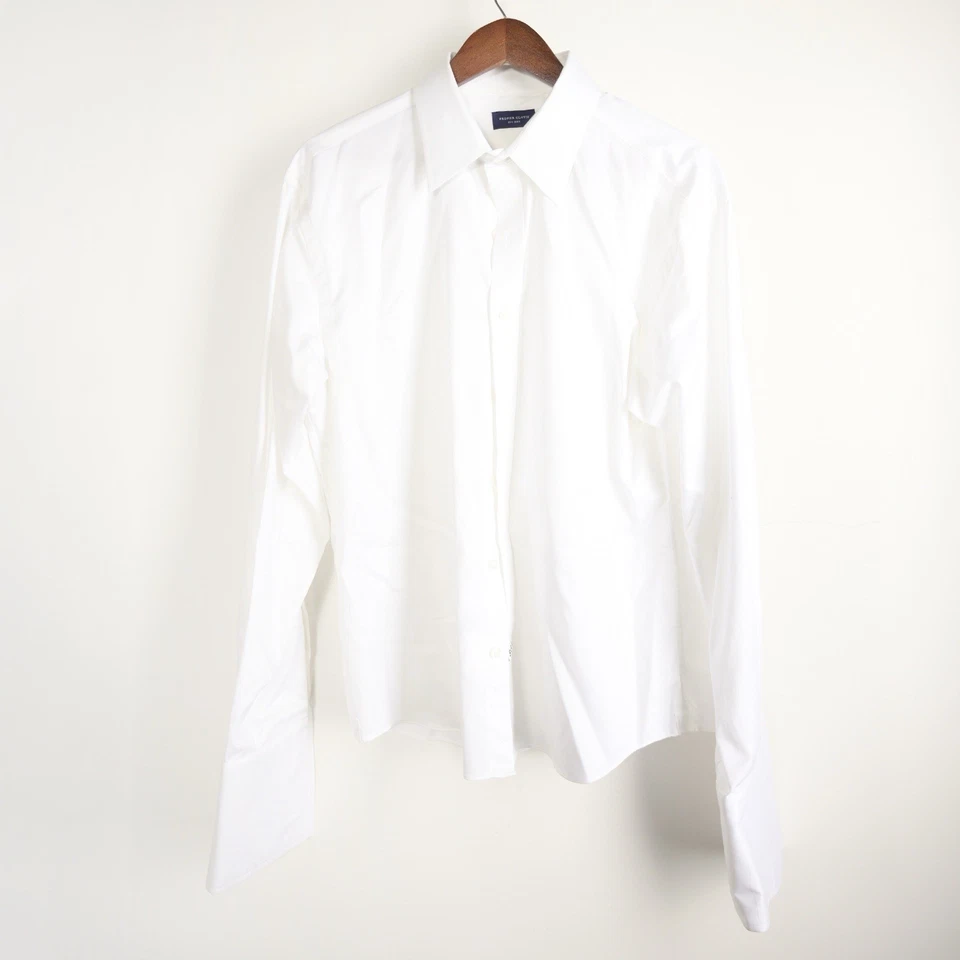 Proper Cloth Men’s M. White Classic Long Sleeve Cotton Button Up Shirt - Image 1 of 4