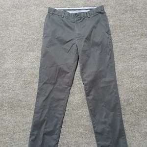 Brooks Brothers Pants Mens 33x32 Gray Stretch Milano Fit Lightweight Chino - Picture 1 of 5