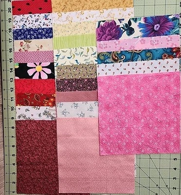 8 x 8 Fabric Squares Lot of 25 Mixed Variety Cotton Quilt No Duplicates - Image 1 of 4