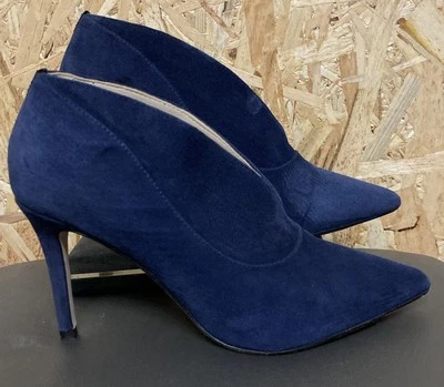Ladies Boden Suede Leather High Stiletto Heel Shoes. Uk4 Eu37. Blue. LOVELY - Image 1 of 4