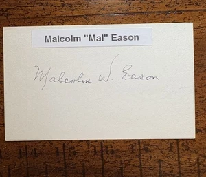 Tarjeta indexada vintage firmada autografiada de Mal Eason sin hits 1906 fallecida 1970 - Imagen 1 de 3
