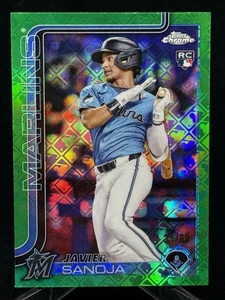 2025 Topps Chrome Logofractor #76 Javier Sanoja RC Green Refractor /99 Rookie - Bild 1 von 2
