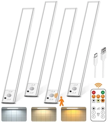 Iluminación debajo del gabinete con control remoto, 2500 mAh USB recargable movimiento Li... Foto 1 de 4