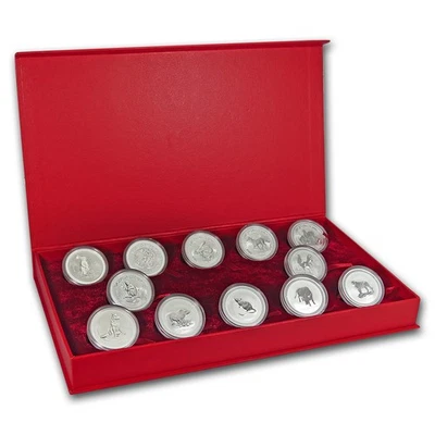 1999-2010 Australia 12-Coin 1 oz Silver Lunar Set (SI, Red Box) - Image 1 of 4