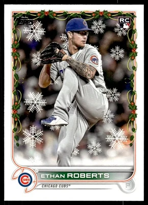 2022 Topps Holiday Ethan Roberts Rookie Chicago Cubs #HW92 - Image 1 of 2