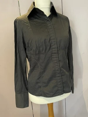 Camisa de algodón negra Boss Hugo Boss para dama Uk16 PB34/35 Foto 1 de 4