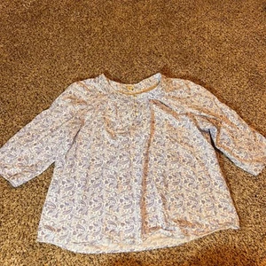 L.L.Bean Paisley Blouse 3/4 Sleeve Button Detail Top XL Petite - Picture 1 of 5