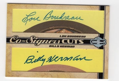 Lou Boudreau/Billy Herman 2006 Topps Co-Signers Cuts Dual Autograph Card Auto - Image 1 of 2