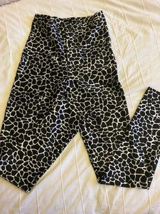 American Apparel Disco Pants - Black/White Giraffe -Size S - Shiny Lycra Spandex - Picture 1 of 6