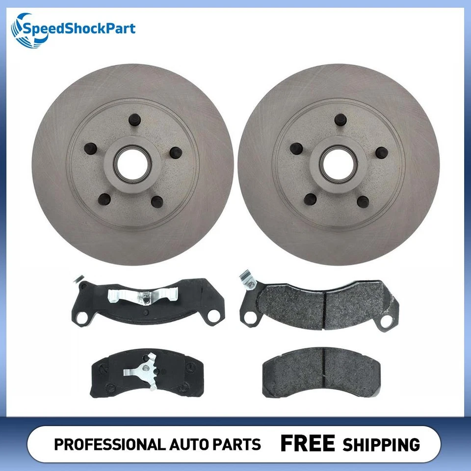 Front Disc Brake Pad Set Disc Brake Rotor fits 1987-1992 Lincoln Mark VII - Image 1 of 4
