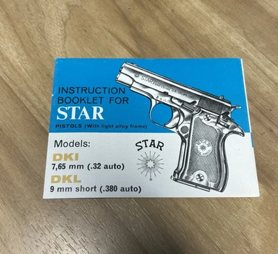 Pistola modelo estrela original DKI/DKL, anúncio/panfleto lista de peças, SM-8 - Imagem 1 de 3