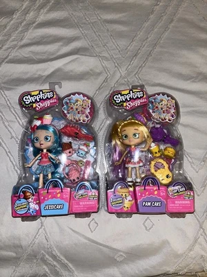 ~DISCONTINUED~SHOPKINS SHOPPIES *JESSICAKE (2014)+PAMCAKE(2015)*2 SEALED FIGURES - Image 1 of 4