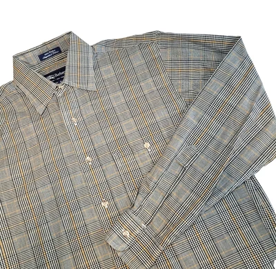 Camisa Burberrys vintage para hombre pequeña marrón a cuadros manga larga abotonada LEER Foto 1 de 4