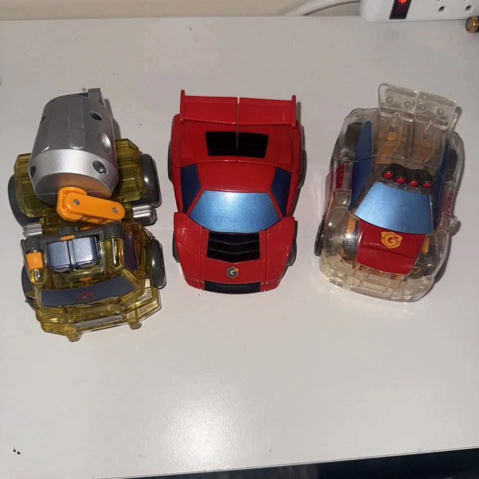 Playskool Go-Bots Deluxe Class Speed Racer Transformers Rare lot set of 3 chase - Image 1 of 4