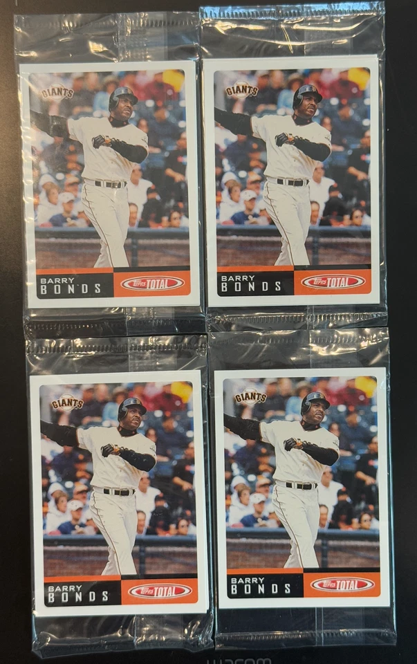 2002 Topps Total Preproduction 3-card Sealed Packs (4x) Barry Bonds on front! 🔥 - Image 1 of 2