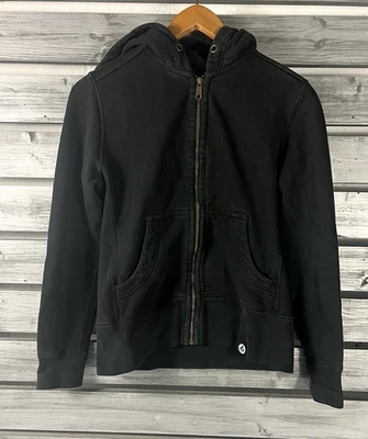 Sudadera American Giant para mujer pequeña negra con cremallera pesada con capucha desgastada Foto 1 de 4