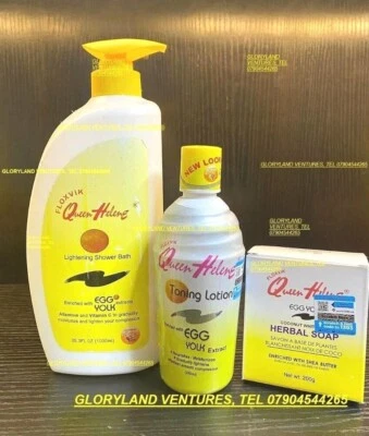 FLOXVIK QUEEN HELENE SHOWER 1000ML,LOTION & 200g SOAP SET With Egg Yolk Extract.