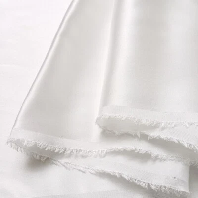 39 Inch X 45 Inch Natural Ivory White Silk Charmeuse Material Silk Satin Fabric - Image 1 of 4