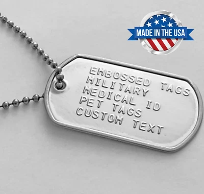 Custom Military Dog Tags Pet tags Medical ID Tags Necklace Army Navy Gifts - Image 1 of 4