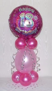 PANTALLA DE DECORACIÓN DE MESA GLOBO DE LÁMINA DE 18 AÑOS - 18 CUMPLEAÑOS NIÑA - ROSA - Imagen 1 de 2