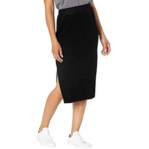 Mod-O-Doc 274792 Light Brushed Rib Midi Length Pencil Skirt Black MD - Picture 1 of 1