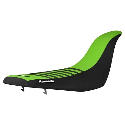Cubierta de asiento Kawasaki KFX 700 2004-2009 NEGRO/VERDE/NEGRO costillas #231 logotipo Foto 1 de 4