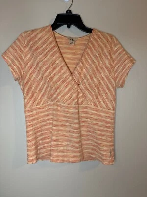 Blusa Babydoll Woolrich Mujer Pequeña Y2K Naranja Cuello en V Cintura Imperio Algodón Foto 1 de 4