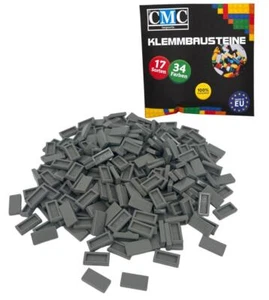 100 Fliesen Klemmbausteine Tiles Bausteine 1x2 Noppen Kompatibel Kachel Grau - Bild 1 von 1
