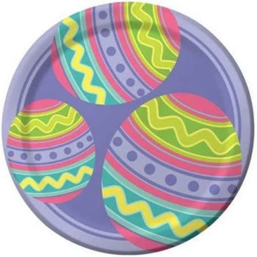 Paquete de 8 platos de papel de bodega de 7 pulgadas platos de Pascua huevos de decoración de Pascua Foto 1 de 1