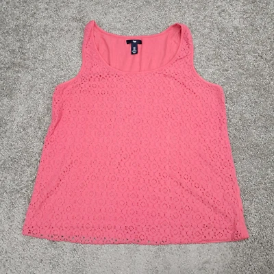 Camiseta sin mangas para mujer Gap sin mangas con cordones frontal rosa mediana Foto 1 de 4