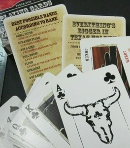 VTG TEXAS HOLDEM playing cards POKER SIZE MADE IN THE USA COWBOY THEMED E2 - Picture 1 of 5