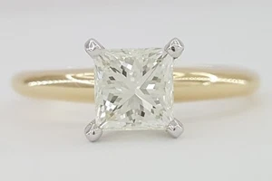 Princess Cut Diamond Solitaire Engagement Ring 1.02 ct 14K Gold Rtl $5,995 - Picture 1 of 8