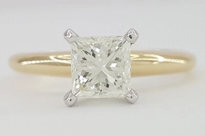 Princess Cut Diamond Solitaire Engagement Ring 1.02 ct 14K Gold Rtl $5,995 - Image 1 of 4
